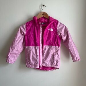 The North Face Girls' Pink Colorblock Windbreaker Jacket